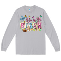 Moon Dust he is risen easter with flowers Long Sleeve Tee - Neo Western