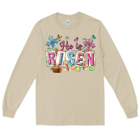Mushroom he is risen easter with flowers Long Sleeve Tee - Neo Western