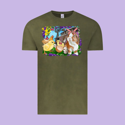 Vintage Tee Easter Farm Chicks And Bunny