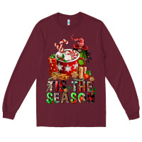Burgundy tis the season Long Sleeve Tee - FaDigitalArtStudio