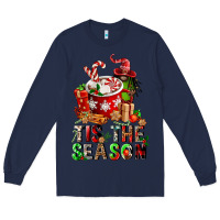 Navy tis the season Long Sleeve Tee - FaDigitalArtStudio