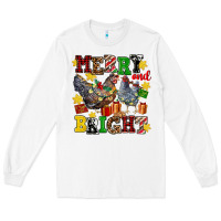 White chicken merry and bright Long Sleeve Tee - AdoDesignShop