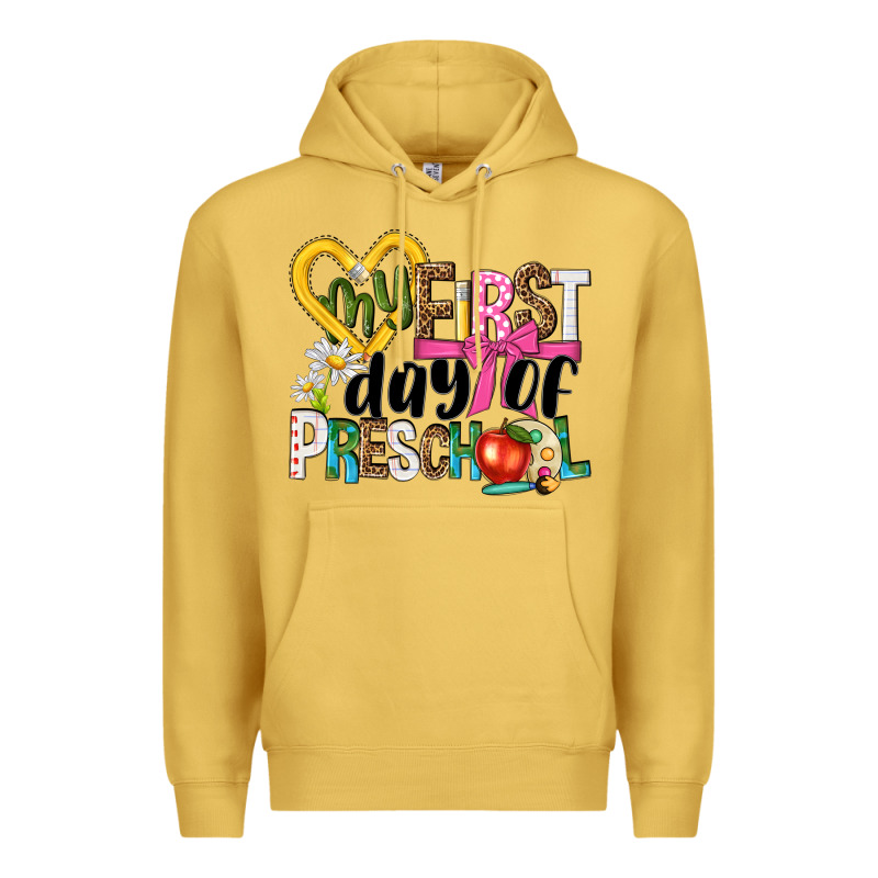 My First Day Of Preschool Premium Hoodie by NancyCooperArtShop | Teevron