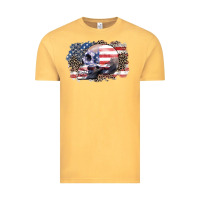 Vintage Mustard american skull Vintage Tee - Zillion Design Studio
