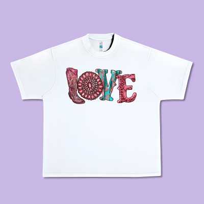 Valentine's Day Love With Boots And Gemstone Urban Heavy Tee Designed By Ranaportraitstore