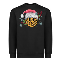 Black leopard smiley face Heavyweight Sweatshirt - MaliasSmallBusiness