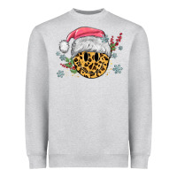 Heather Grey leopard smiley face Heavyweight Sweatshirt - MaliasSmallBusiness