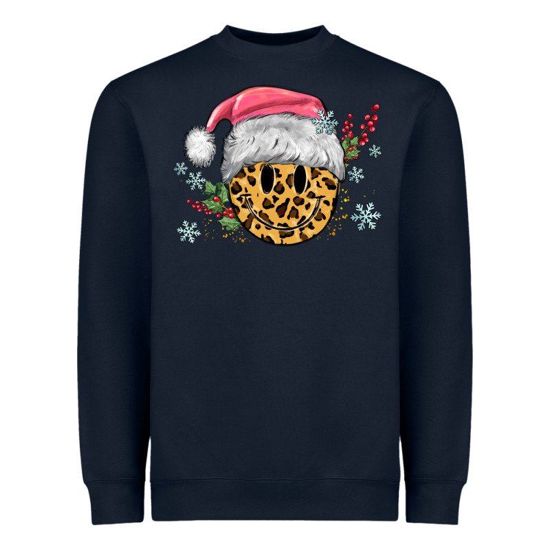 Leopard Smiley Face Heavyweight Sweatshirt by MaliasSmallBusiness | Teevron