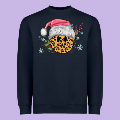 Heavyweight Sweatshirt leopard smiley face