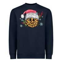 Navy leopard smiley face Heavyweight Sweatshirt - MaliasSmallBusiness