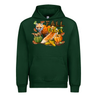 Forest Green Fall Vibes Fox Urban Hoodie - LillyAllenDesigns