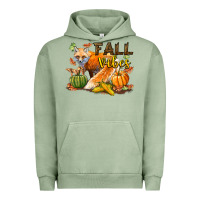 Pigment Oil Green Fall Vibes Fox Urban Hoodie - LillyAllenDesigns