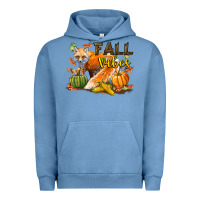 Pigment Pebble Blue Fall Vibes Fox Urban Hoodie - LillyAllenDesigns