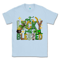 Dusty Blue Not lucky just blessed st. patricks day Classic Tee - Neo Western