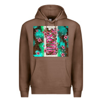 Chestnut pink floral nurse with flowers Premium Hoodie - AdoDesignShop