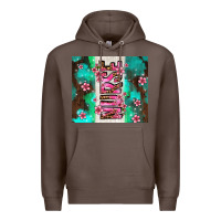 Coffee pink floral nurse with flowers Premium Hoodie - AdoDesignShop