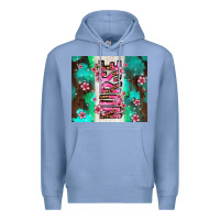 Colony Blue pink floral nurse with flowers Premium Hoodie - AdoDesignShop