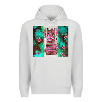 Dove Grey pink floral nurse with flowers Premium Hoodie - AdoDesignShop