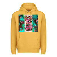 Mustard pink floral nurse with flowers Premium Hoodie - AdoDesignShop