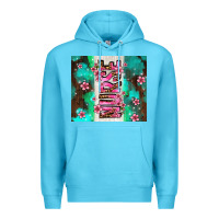 Ocean Blue pink floral nurse with flowers Premium Hoodie - AdoDesignShop