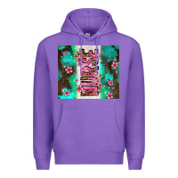 Purple pink floral nurse with flowers Premium Hoodie - AdoDesignShop