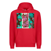 Red pink floral nurse with flowers Premium Hoodie - AdoDesignShop