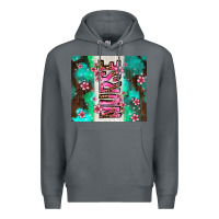 Rock pink floral nurse with flowers Premium Hoodie - AdoDesignShop