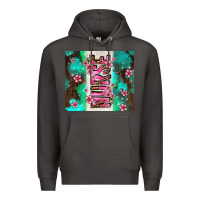 Smoke pink floral nurse with flowers Premium Hoodie - AdoDesignShop