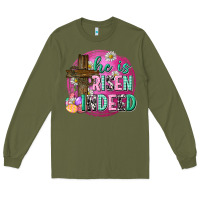 Army Green he is risen indeed easter Long Sleeve Tee - Neo Western