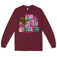 Burgundy he is risen indeed easter Long Sleeve Tee - Neo Western