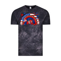 Cloud Black American rainbow Vintage Tee - Zillion Design Studio