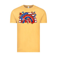 Vintage Mustard American rainbow Vintage Tee - Zillion Design Studio
