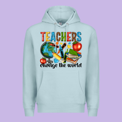 Teachers Change The World Premium Hoodie Designed By Nancycooperartshop