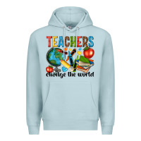 Blue Mist teachers change the world Premium Hoodie - NancyCooperArtShop