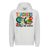 Dove Grey teachers change the world Premium Hoodie - NancyCooperArtShop