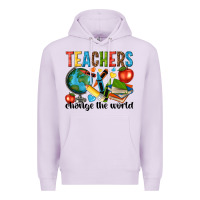 Lilac teachers change the world Premium Hoodie - NancyCooperArtShop
