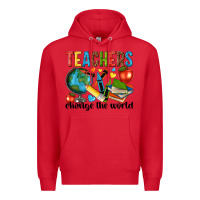 Red teachers change the world Premium Hoodie - NancyCooperArtShop
