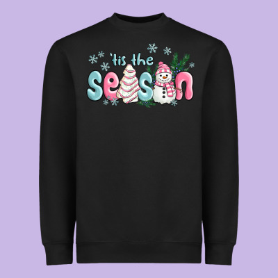 Heavyweight Sweatshirt tis the season snowman and christmas cake