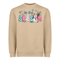 Mushroom tis the season snowman and christmas cake Heavyweight Sweatshirt - MaliasSmallBusiness
