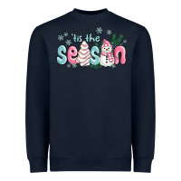 Navy tis the season snowman and christmas cake Heavyweight Sweatshirt - MaliasSmallBusiness