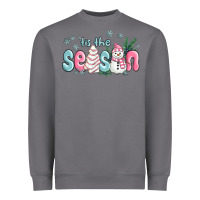 Storm tis the season snowman and christmas cake Heavyweight Sweatshirt - MaliasSmallBusiness