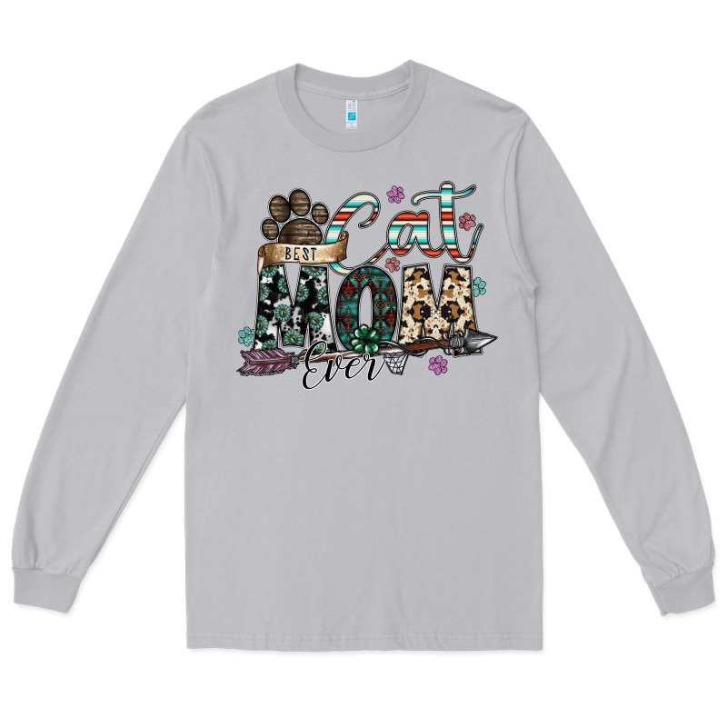 Best Cat Mom Ever Long Sleeve Tee by SublimationCraftShop | Teevron