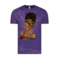 Cloud Purple afro black woman profile juneteenth Vintage Tee - texasbilliewilder