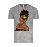Cloud Rock afro black woman profile juneteenth Vintage Tee - texasbilliewilder