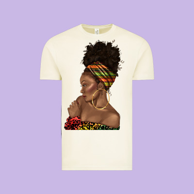 Vintage Tee afro black woman profile juneteenth