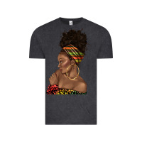 Vintage Black afro black woman profile juneteenth Vintage Tee - texasbilliewilder