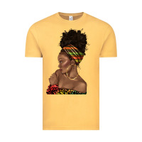 Vintage Mustard afro black woman profile juneteenth Vintage Tee - texasbilliewilder