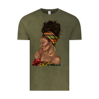 Vintage Olive afro black woman profile juneteenth Vintage Tee - texasbilliewilder