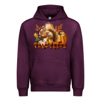 Mauve Wine Fall Vibes Squirrel Urban Hoodie - LillyAllenDesigns