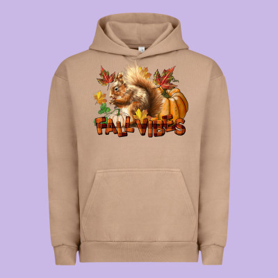 Fall Vibes Squirrel Urban Hoodie Designed By Lillyallendesigns